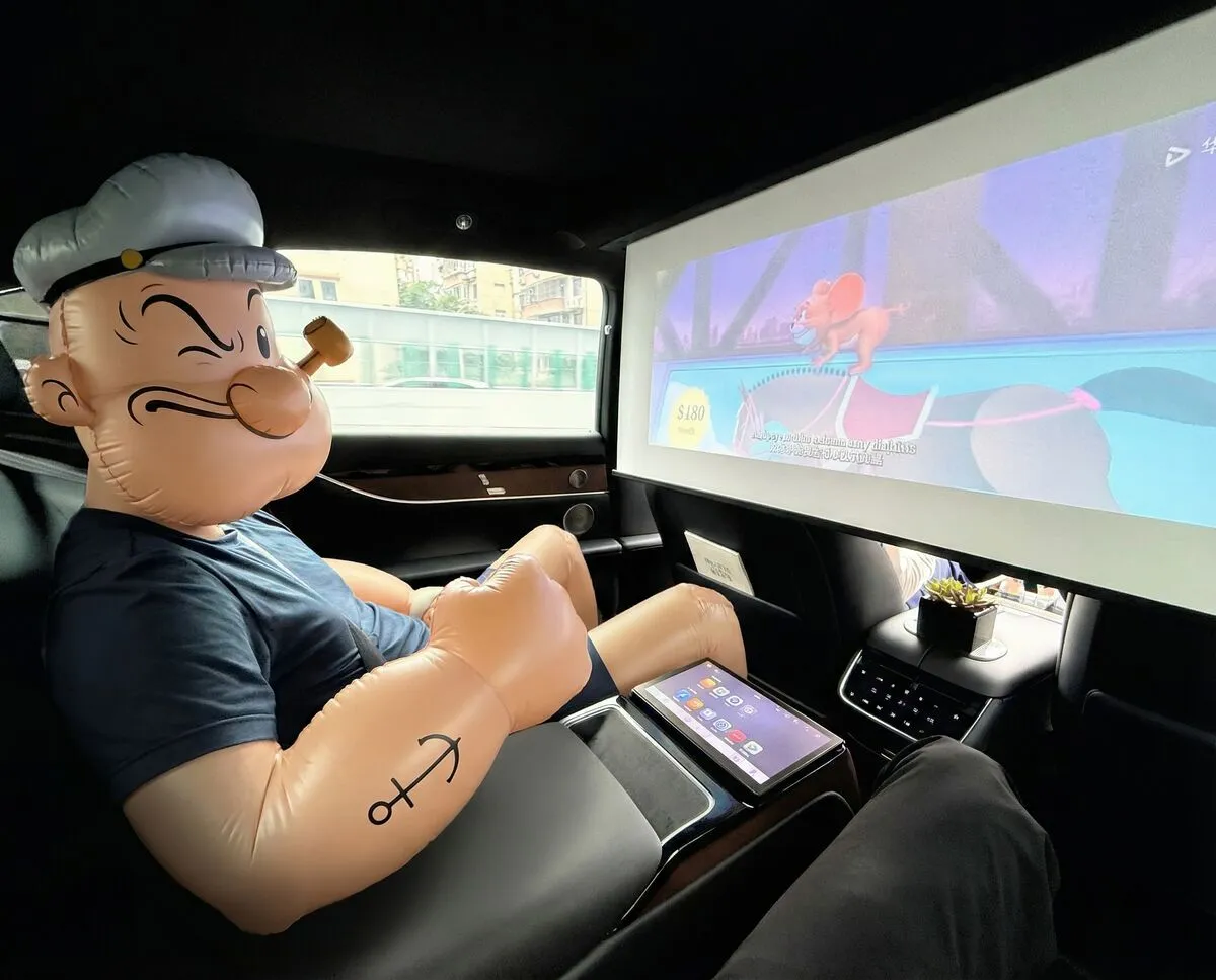 Chinese sedan with projector